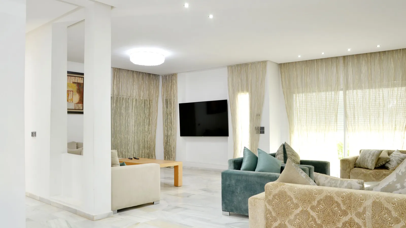 A spacious Houston living room left spotless after a clean by Madrid Cleaning Services